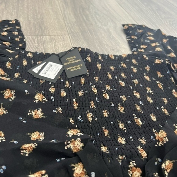 Maje Rithik Smocked Floral Print Dress - Picture 3 of 5